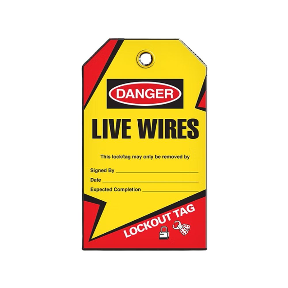 Lockout Tag Live Wires 3.375x5.75-3/8