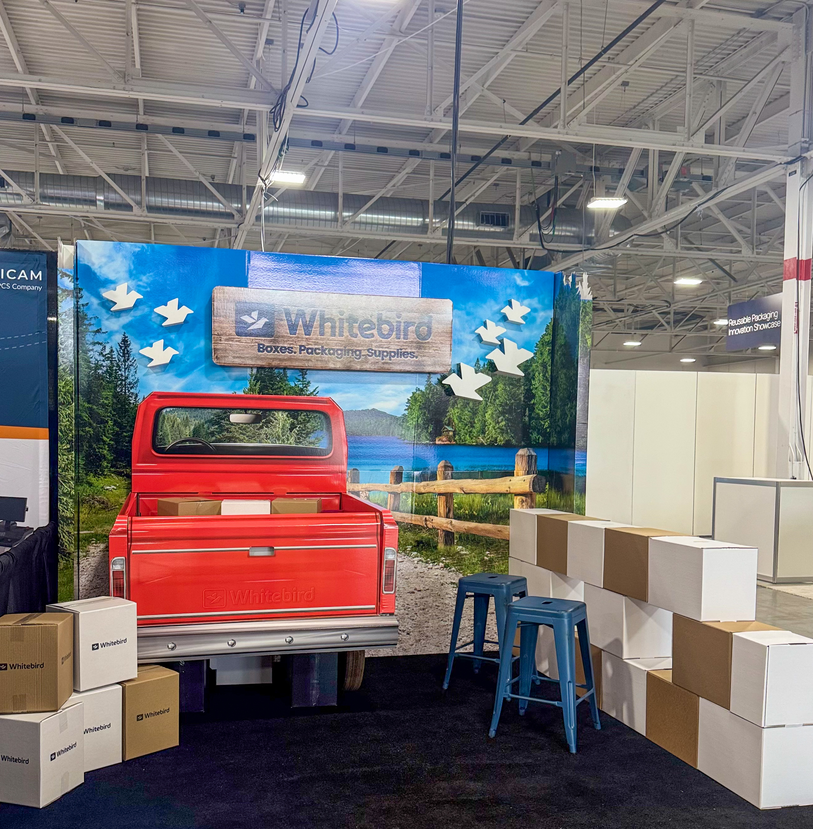A photo of the Whitebird display booth at ADM Toronto 2025